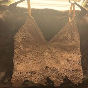 Charlotte Russe crochet crop top, size M, Lilac Color